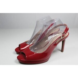 Kelly & Katie Womens US 10 M Slingback Red Patent Leather Peep Toe Stiletto Heel